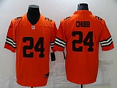 Nike Browns 24 Nick Chubb Orange Inverted Legend Limited Jersey,baseball caps,new era cap wholesale,wholesale hats
